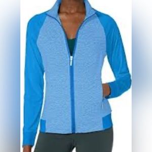 Full Zip Lightweight Jacket sz XS by Cutter & Buck Bright Blue Heather~UPF 50+